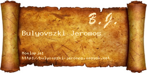 Bulyovszki Jeromos névjegykártya